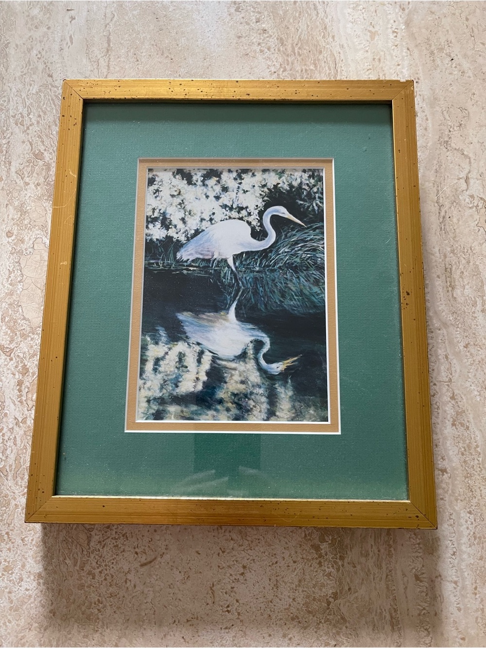 Herons LEE Gorman SMITH Artist Print Artist Signed 10x12 Bird Art Gold Framed